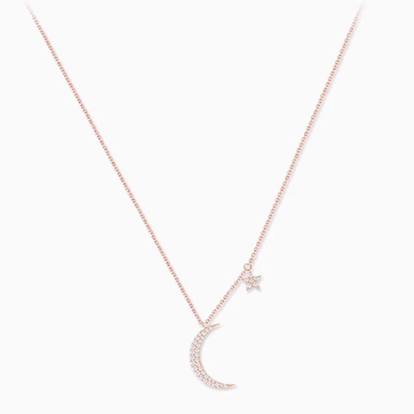 LAST 1 πΊ (925) MOON & STAR NECKLACE - Picture 2 of 2